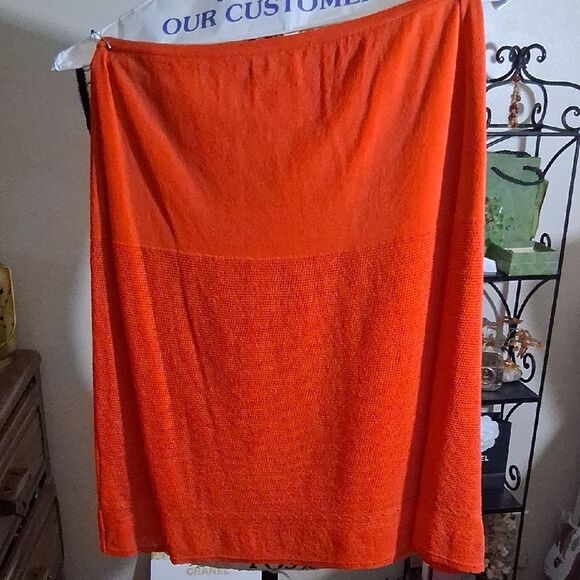 Authentic Chanel Stretchy Orange Skirt Size Small/medium - Picture 1 of 10